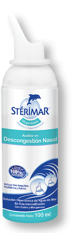 Sterimar - Sterimar Hypertonic es un spray con agua de mar, enriquecido con  cobre y manganeso, para el aseo nasal en momento de congestión, alternativa  eficiente y 100% natural. Consulta con tu